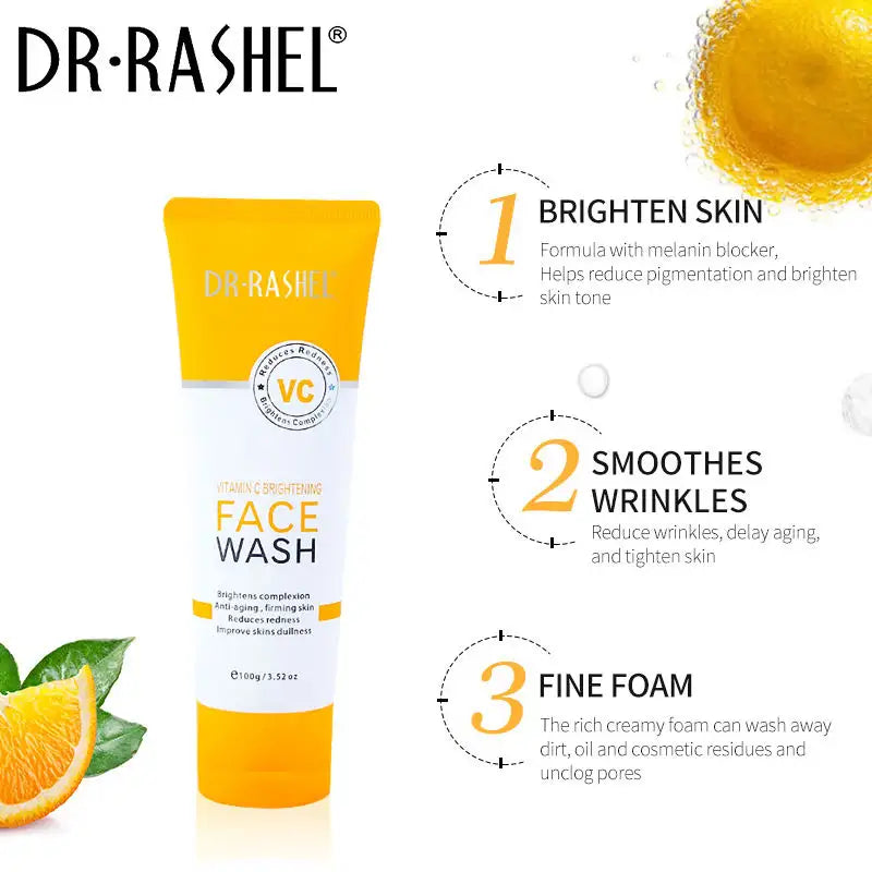 DR RASHEL Vitamin C Brightening Face Wash | Brightening Lightening Facial Clean | 100g