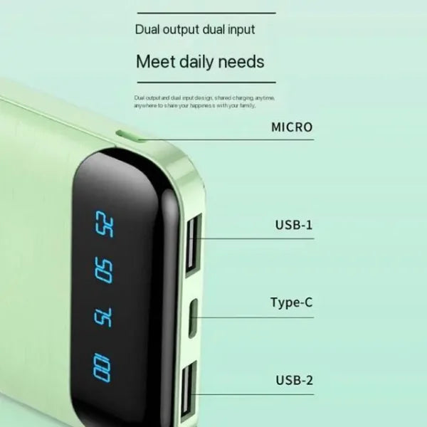 Portable Power Bank 20000mah – High Capacity With Led Display & Fast Charging