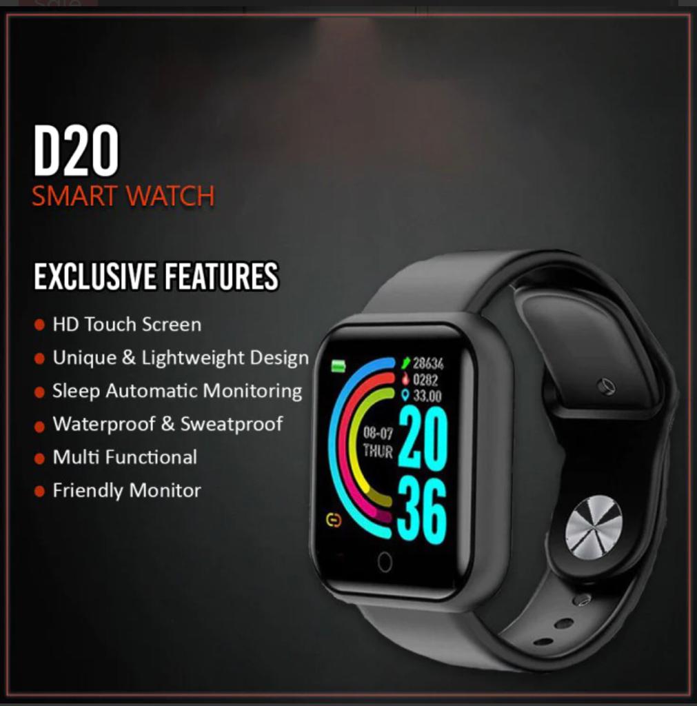 D20 Ultra Smart Watch | Heart Rate | Blood Pressure Oxygen Reloj Intelligent | Smart Bracelet