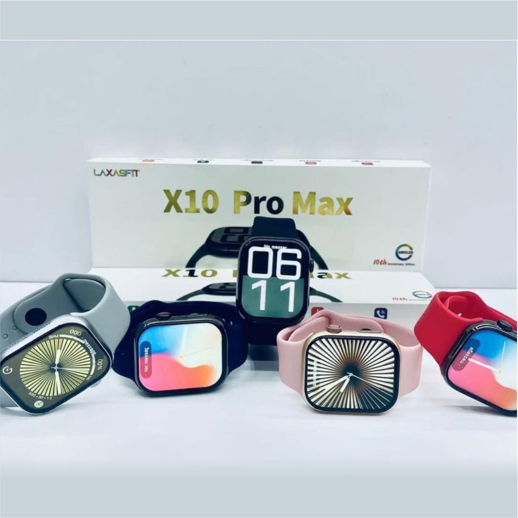 X10 Pro Max Smart Watch |  2025 Ultra Slim Smartwatch with Bluetooth Calling, Water Proof  With Box | Silver