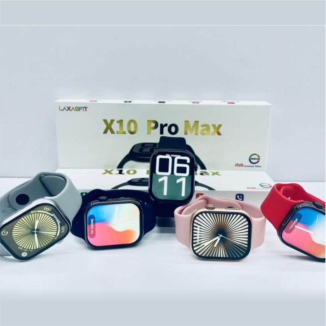 X10 Pro Max Smart Watch |  2025 Ultra Slim Smartwatch with Bluetooth Calling, Water Proof  With Box | Silver