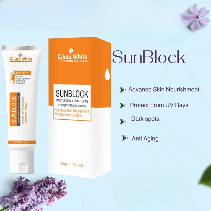 Gluta White Sunblock |  Whitening & UV Protection Sunscreen | All Skin Types