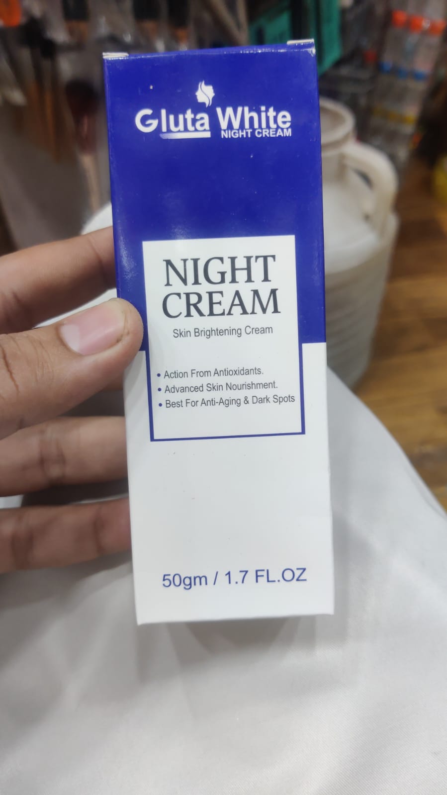 Gluta White Night Cream |  Advanced Skin Brightening | Nourishing & Anti-Aging Formula (50ml)