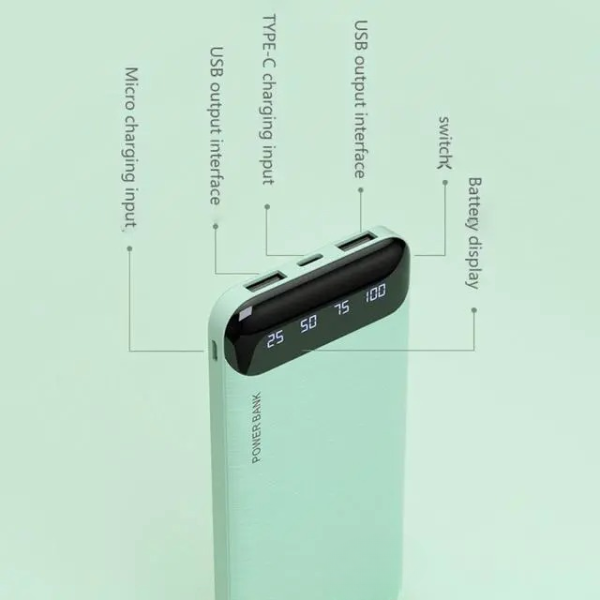 Portable Power Bank 20000mah – High Capacity With Led Display & Fast Charging